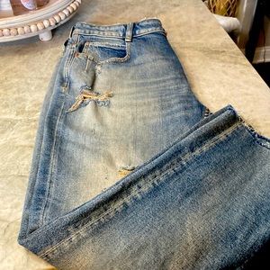 Zara distressed girlfriend jeans